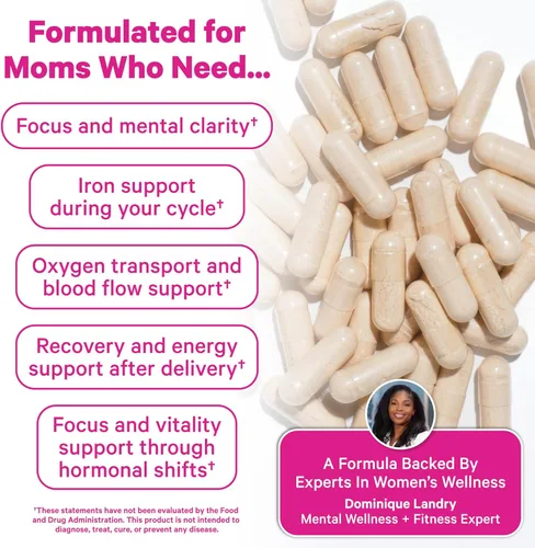 Miniatura 3 de Pink Stork Hierro para Mujeres – 18 mg de Bisglicinato de Hierro No Estreñente + Vitamina C para Absorción Óptima – Energía, Concentración