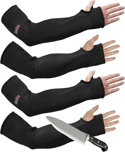 Miniatura 14 de Protectores de brazo para piel fina y moretones, mangas resistentes a cortes para hombres y mujeres, mangas de Kevlar, mangas de protección de nivel