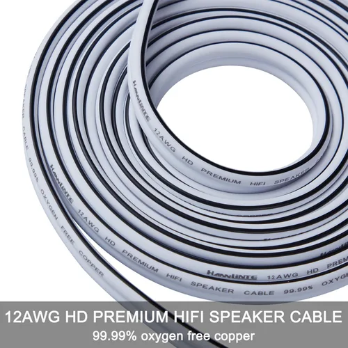Miniatura 6 de Cable de altavoz de alta fidelidad de alta fidelidad HD de alta calidad de 12 AWG (paquete de 2, 3 pies), cable de altavoz banana calibre 12