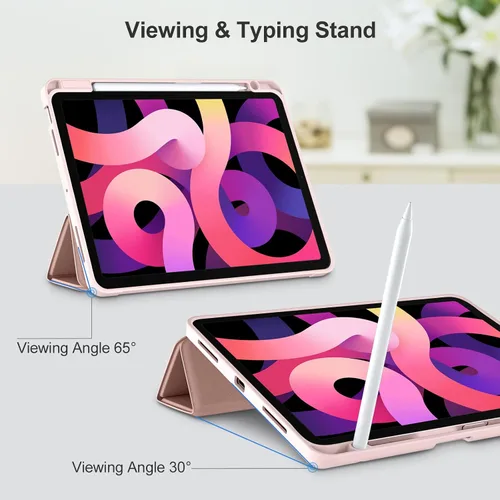 Miniatura 6 de Akkerds Funda compatible con iPad Air de 11 pulgadas de 7ª/6ª generación (M3/M2) 2025/2024, para iPad Air de 5ª/4ª generación de 10.9 pulgadas Rosa
