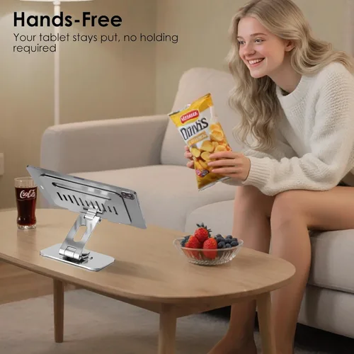 Miniatura 8 de Soporte para tablet para escritorio, giratorio de 360° para soporte de iPad, soporte ajustable de aluminio para tableta, compatible con iPad Pro Air