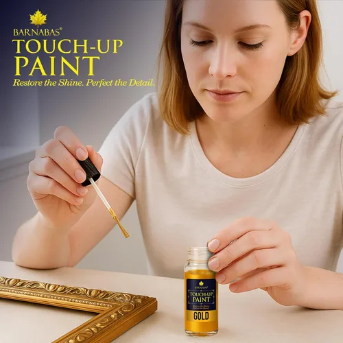 Miniatura 7 de Barnabas Juego de Pintura para Dorado – Pinturas de 20ml (0.68 fl oz) Oro, Plata, Cobre con 3 Guantes para Manualidades, Arte, Retoques de Muebles
