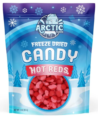 Arctic Farms Caramelos liofilizados Hot Reds Cinnamon Fire Candies (Canela, 3oz)
