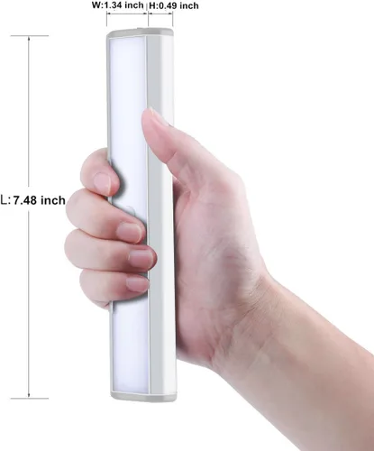 Miniatura 7 de [Versión mejorada] 10 luces LED de armario recargables por USB con sensor de movimiento, 3 modos de luz (G, encendido y apagado), carcasa de Luz