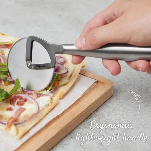 Miniatura 6 de Boska Cortador de pizza de acero inoxidable - Cortador multifuncional de rueda de pizza de Copenhague - Cortador de alimentos de mano - Rodillo