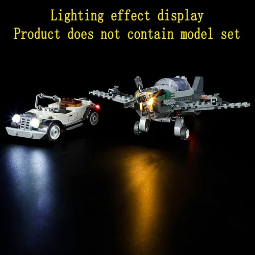 Miniatura 5 de GEAMENT Kit de luces LED compatible con Lego Fighter Plane Chase, para Indiana Jones 77012 (juego de modelos no incluidos)