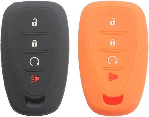 2 piezas 4 botones funda protectora de silicona para llave inteligente compatible con Chevy Chevrolet Blazer Bolt Equinox Traverse Trax Trailblazer