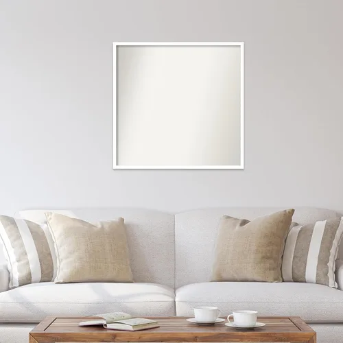 Miniatura 724 de Amanti Art Espejo de baño blanco para sobre el fregadero, 32 x 45 pulgadas, espejo de tocador rectangular blanco esbelto, marco de madera moderno
