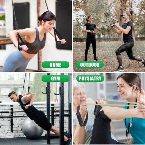 Miniatura 4 de WIKDAY Exercise Resistance Bands with Handles for Working Out Workout Bands Set with Door Anchor for Physical Therapy, Yoga, Pilates