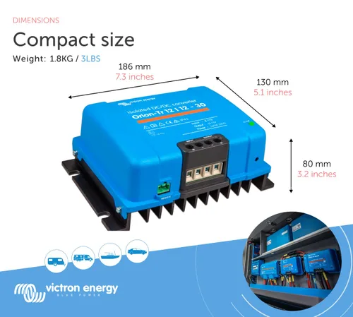 Miniatura 3 de Victron Energy Orion-Tr - Convertidor de CC a CC - 12/12 voltios 30 amperios 360 vatios - Protección IP43 - para sistemas de batería dual - Aislado