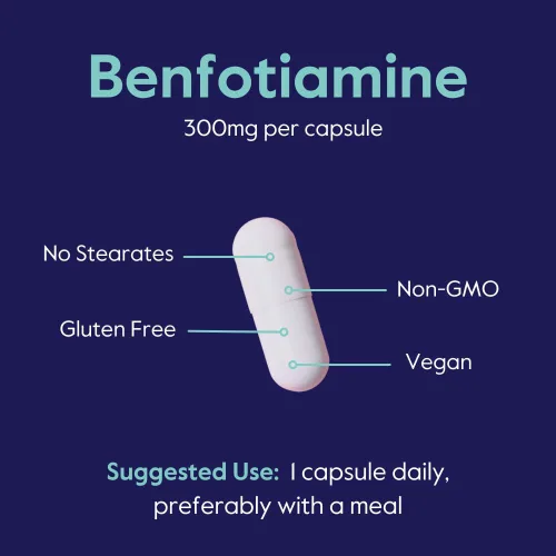 Miniatura 5 de Benfotiamina 300 mg (60 cápsulas vegetarianas) sin estearatos - sin dióxido de silicio - vegano - sin OMG - sin gluten