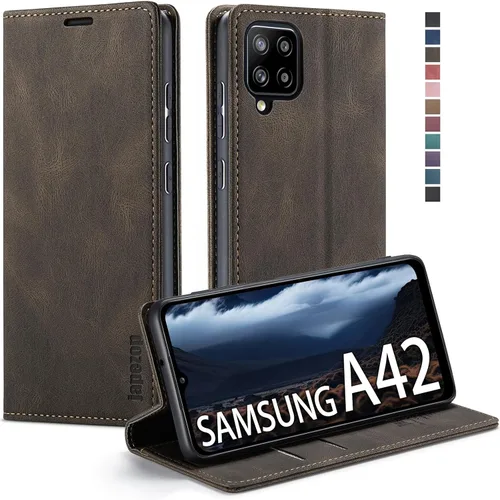 Miniatura 13 de Funda para Samsung Galaxy A42 5G con bloqueo RFID, tarjetero y función atril magnético, funda de piel con tapa para Samsung Galaxy A42 5G de 6.6