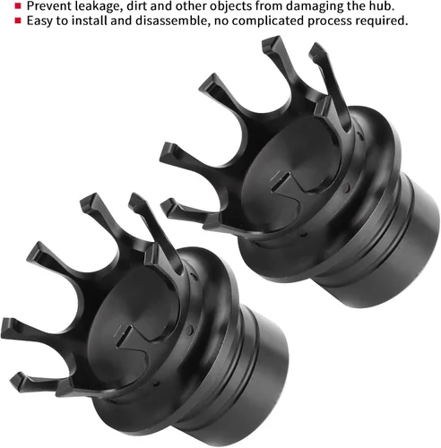 Miniatura 4 de Tapas de eje delantero para motocicleta CNC aleación de aluminio ajuste de precisión diseño de corona (negro) - 2 piezas