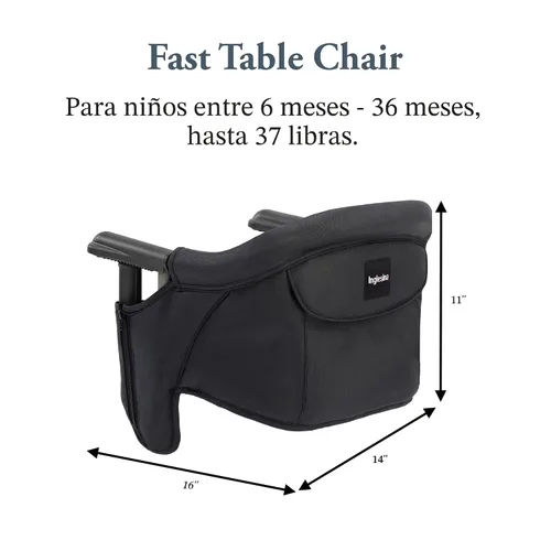 Miniatura 3 de Inglesina Silla de Mesa Rápida, Negro - Silla Alta Portátil para Bebés - para Bebés y Niños Pequeños hasta 37 libras - Diseño Plegable - Se Adapta a