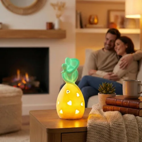 Miniatura 2 de OakiWay Regalos de boda de aniversario para pareja/ella, estatua de portavelas de amor infinito que brilla en la oscuridad con vela LED, despedida