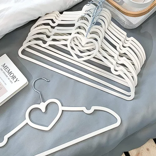 Miniatura 6 de Paquete de 20 perchas de plástico, lindas perchas ultra finas que ahorran espacio con gancho giratorio de 360 grados, fuertes y duraderas para Blanco