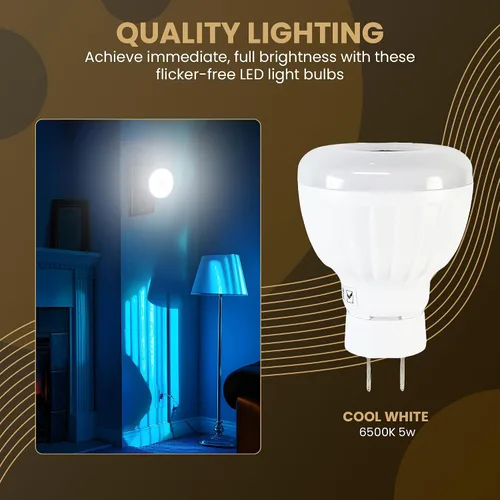 Miniatura 3 de Sensor de movimiento brillante de 5 W, luz nocturna enchufable, salida de CA, color blanco frío, 6500 K, lámpara LED automática activada por