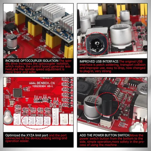 Miniatura 6 de RATTMMOTOR Placa controladora CNC de 4 ejes GRBL Tablero de controlador USB Puerto USB 12-24VDC Router CNC Máquina de grabado Controlador para DIY