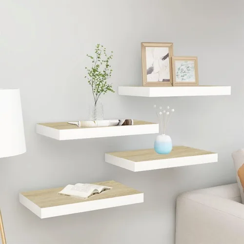 Miniatura 169 de Estantes flotantes de pared, juego de 4 estantes decorativos para montar en la pared, estante colgante con soportes invisibles para decoración
