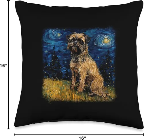 Miniatura 4 de Griffon Bruxellois van gogh gift dog women Dog in Starry Night Van Gogh Brussels Griffon - Almohada de 16 x 16 pulgadas, multicolor