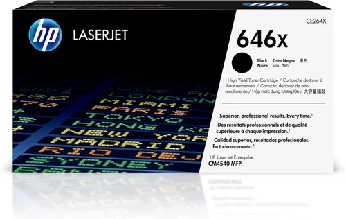 HP Cartucho de tóner negro de alto rendimiento original 646X | Funciona a color LaserJet Enterprise CM4540 MFP Series | CE264X
