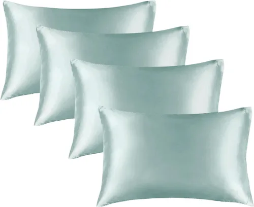 Miniatura 60 de Bedelite Funda de almohada de satén para el cuerpo, súper suave y refrescante, para el cabello y la piel, transpirable, sedosa y larga, 20 x 54 Rosa