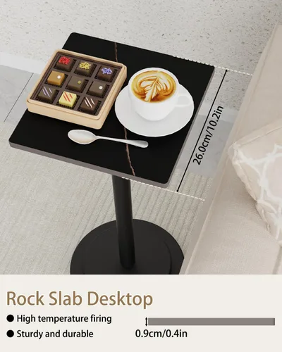 Miniatura 5 de Mesa auxiliar versátil con base de metal, altura ajustable, soporte vintage cuadrado de metal para plantas de interior, para sofá, mesita de noche