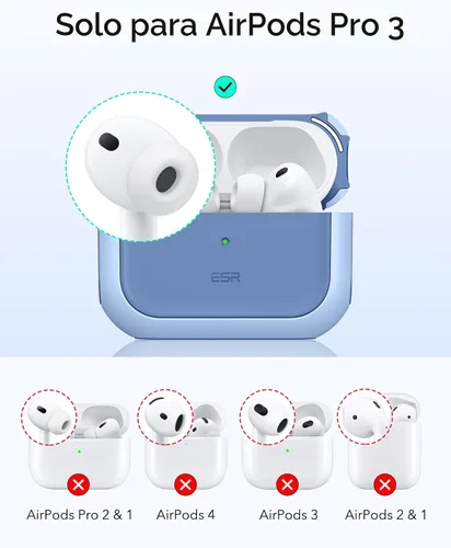 Miniatura 2 de ESR Funda para AirPods Pro 3, Compatible con Funda de AirPods Pro de 3ª Generación (2025), Compatible con MagSafe, Cubierta de Protección Completa