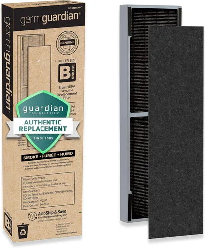 GermGuardian Filtro de aire B de repuesto para purificador de aire HEPA de humo genuino, humo de incendios forestales, elimina el 99.97% de los