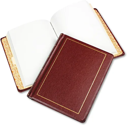 Miniatura 3 de Wilson Jones Libro de minutos, solo carpeta, tamaño carta, capacidad de 500 páginas, piel sintética, rojo y negro (W397-15)