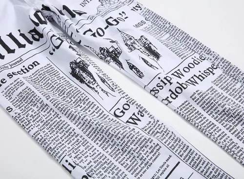 Miniatura 163 de Baylvn - Pantalones de mezclilla entallados y estampados para hombre con corte recto