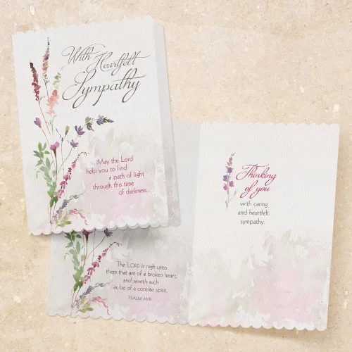 Miniatura 7 de Faithfully Yours Designer Greetings - Surtido de tarjetas de condolencias florales en caja, padre de misericordias con versículos bíblicos