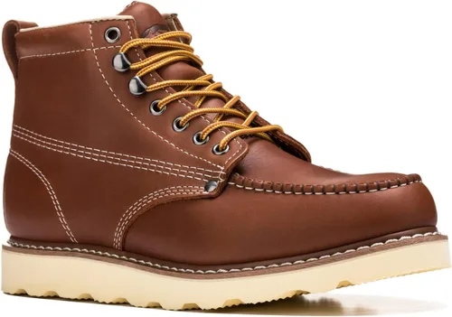 Miniatura 11 de Golden Fox Botas de trabajo de 6 pulgadas para hombre, con cuña y puntera tipo mocasín, cómodas para la construcción Brun-M6