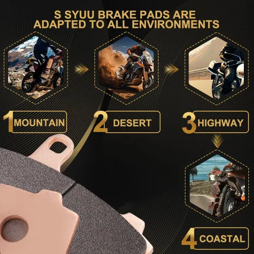 Miniatura 5 de S SYUU Juego de pastillas de freno para motocicleta de metal sinterizado, delanteras y traseras, resistentes al calor, compatibles con Yamaha MT-07