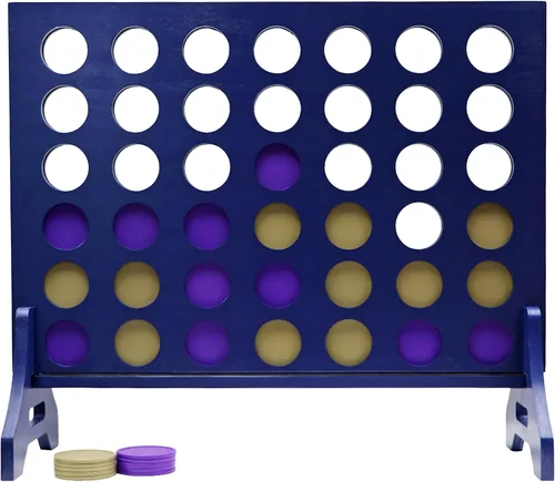 Miniatura 20 de Tailgating Pros Cuatro en una fila gigante azul marino premium con funda de transporte – Juego de patio al aire libre de gran tamaño – ¡Muchos