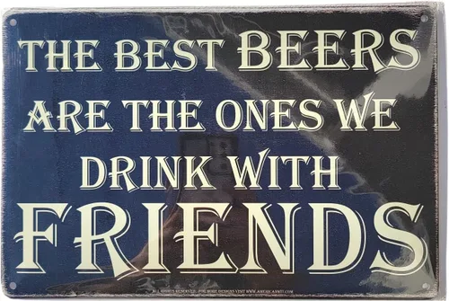 Miniatura 5 de AMERICAN WIT (The Best BEERS are The Ones We Drink With Friends) - Cartel de metal divertido de 8 x 12 pulgadas para decoración de pared, póster