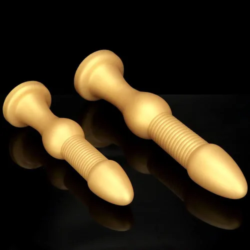 Miniatura 6 de Cuentas anales superlargas, rosca de tornillo de silicona líquida, tapón a tope con ventosa fuerte, tapón anal largo para masaje de próstata