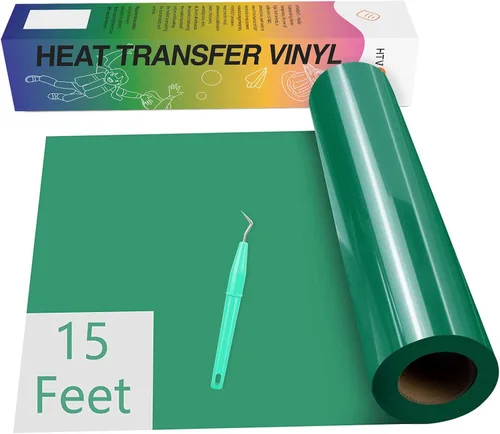 Miniatura 10 de HTVRONT Rollo de vinilo HTV con purpurina verde, 12 x 15 pies, vinilo de transferencia de calor con purpurina verde para camisas, vinilo para Brillo