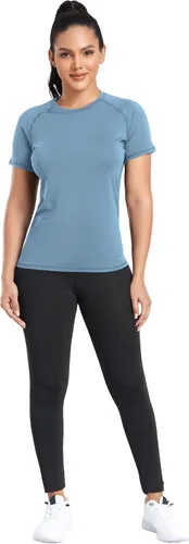 Miniatura 4 de TELALEO 4 Pack Women's Compression Shirt LongShort Sleeve Performance Workout Baselayer Athletic Top Gym Sports Gear