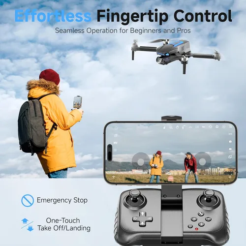Miniatura 9 de Drones con cámara para adultos 4K, dron con motor sin escobillas para niños principiantes, cuadricóptero RC plegable FPV con 3 baterías, 45 minutos