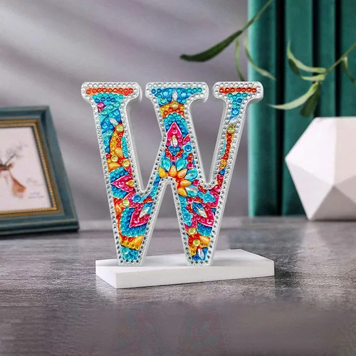 Miniatura 27 de YOYA Letras de Artesanía de Madera con Arte de Diamantes 5D de 6 Pulgadas para Decoración de Pared, Kits de Arte de Diamantes de Letras de A