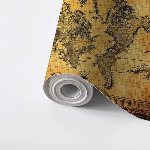 Miniatura 13 de VGHUYEVOGERE Papel tapiz autoadhesivo para despegar y pegar, estilo bohemio, patrón étnico, textura envejecida, papel de contacto apto