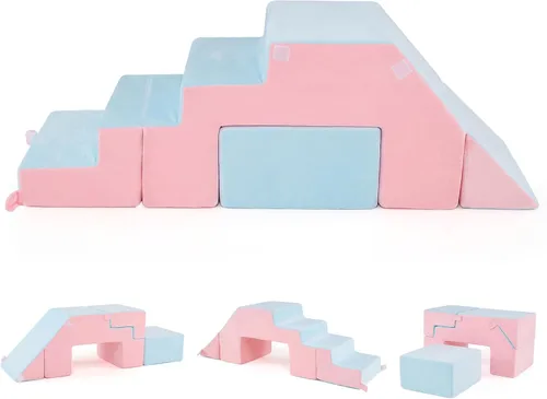 Miniatura 15 de Costzon Juguetes de escalada para niños pequeños, 3 piezas de bloques de escalada de espuma de cocodrilo con fundas de terciopelo extraíbles