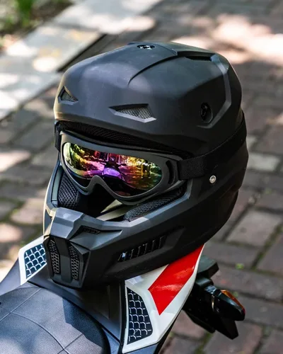 Miniatura 7 de ILM Casco para motocross juvenil, casco ATV para niños, motocross, BMX, motocicleta todoterreno con gafas, guantes, máscara DOT modelo MT601Y