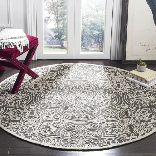 Miniatura 21 de SAFAVIEH Trace Collection - Alfombra decorativa de 2 x 3 pies, color marfil, lana hecha a mano, ideal para zonas de alto tráfico en entrada, sala