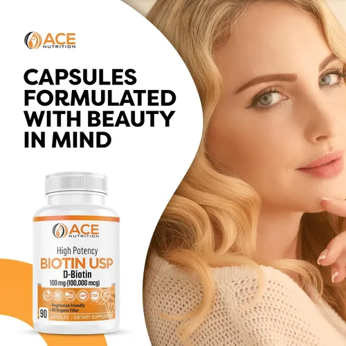 Miniatura 6 de Biotina de alta potencia USP (D-Biotina 100,000mcg) - Biotina superior, harina de arroz orgánica, cápsulas vegetarianas para la salud del cabello