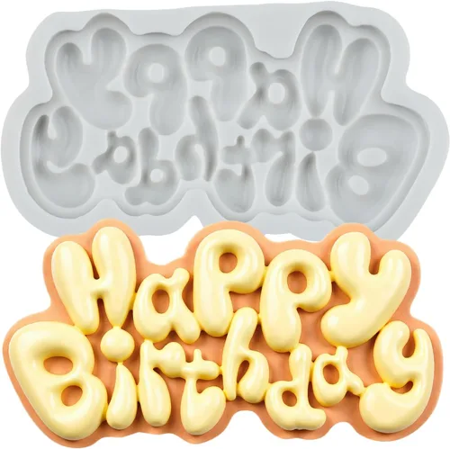 Miniatura 12 de Moldes de silicona para cumpleaños con letras del alfabeto para fondant, moldes de chocolate para fiesta de cumpleaños, decoración de pasteles