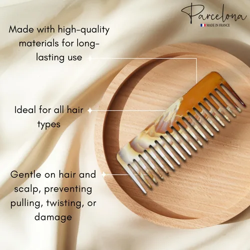 Miniatura 4 de Parcelona Peines de pelo para desenredar grandes de 6 1/4 pulgadas, sin estática, sin estática, para salón de belleza, para mujeres y niñas