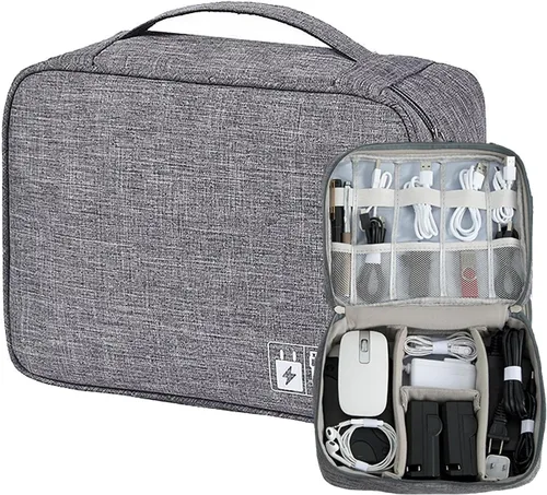 Miniatura 13 de Estuche Organizador Pequeño para Dispositivos Electrónicos USB Cargador Accesorios Ratón Cable de Teléfono Tarjeta SD Banco de Energía Auriculares