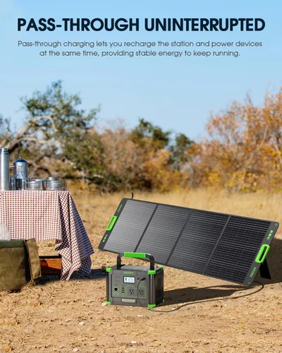 Miniatura 8 de GRECELL Generador solar de 999 Wh de 1000 W con panel solar de 200 W, generador solar de 1000 W con paneles incluidos, salida USB-C PD de 60 W, kit